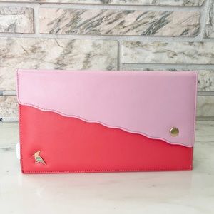 One Odd Bird Peony Leather Clutch, Like New Condition